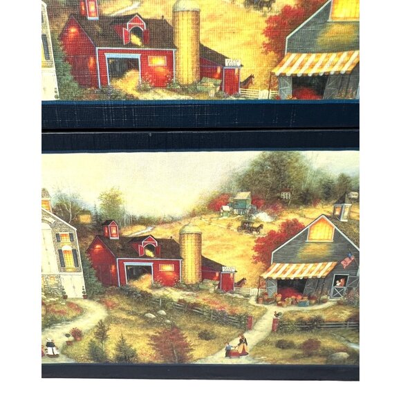 Hand-Painted Decorative Storage Box With Countryside, And Christmas Scenes Very - Picture 8 of 12